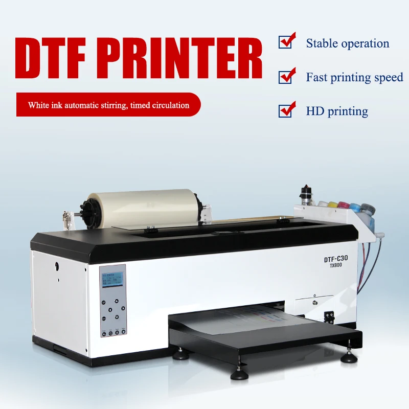 Hot Sale 30cm TX800 XP600 DTF Inkjet T-shirt Printing Printer Heat Transfer Pet Film A3 TX800 XP600 Dtf Single Printhead Printer