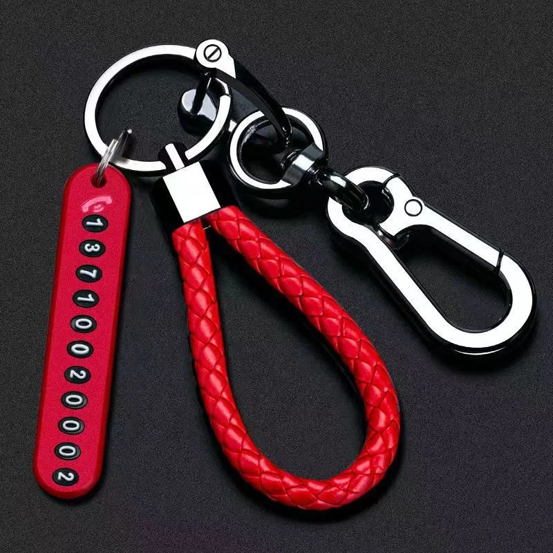 Tik Tok Hot Selling Anti Lost Car Key Pendant Split Rings Key chain Phone Number Card Key ring Car Key chain Set