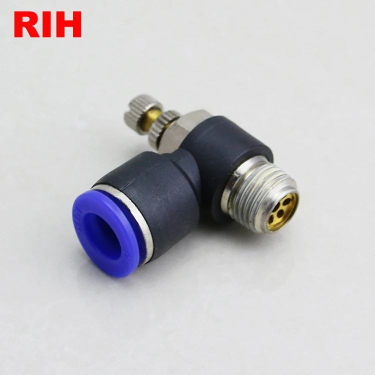 SL4-01 speed control valve 1/8' thread 4MM tube Push-in pneumatic air flow regulator throttle valve fitting