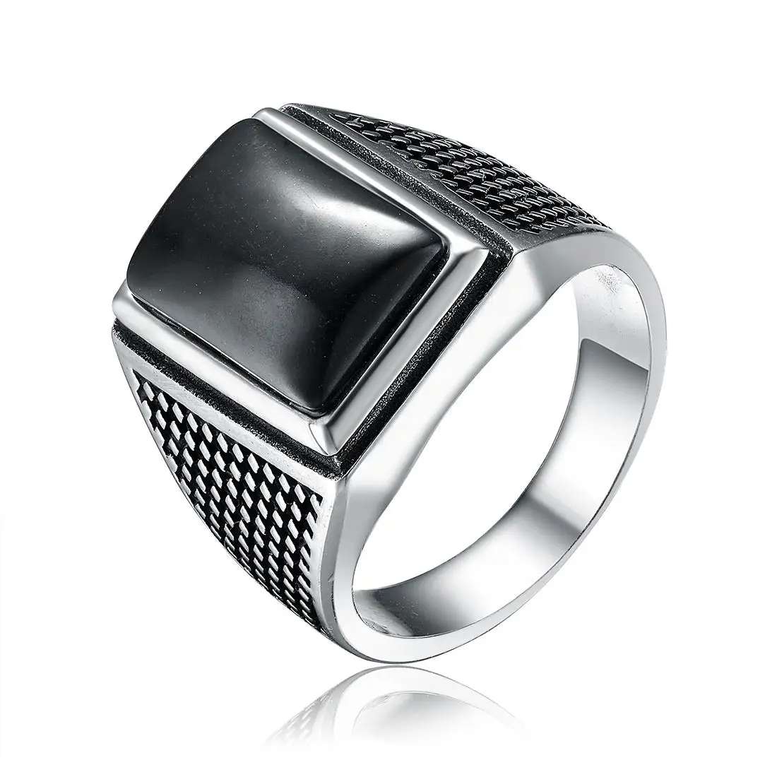 RN6602 Aceworks Top Fashion big agate stone turkish silver men ring