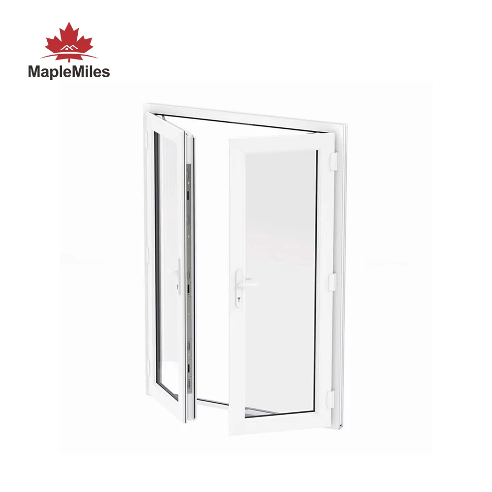 Maplemiles 70 Series Double Glazed UPVC Windows Windproof Pvc Casement Window for Home