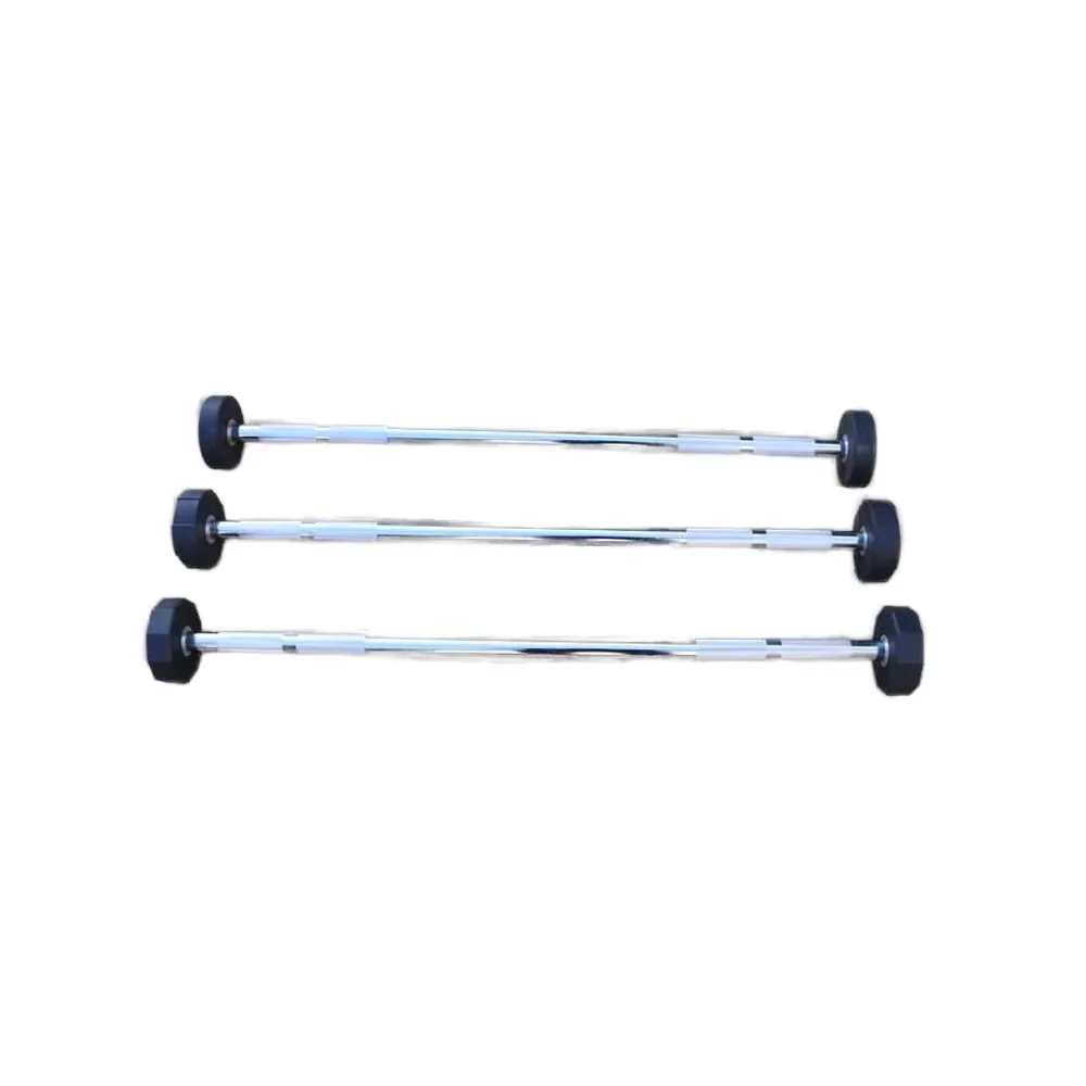 Rubber Barbell Set With 15kg and 30kg Weights Fixed Barbell and Barbell Pads for Weight Lifting