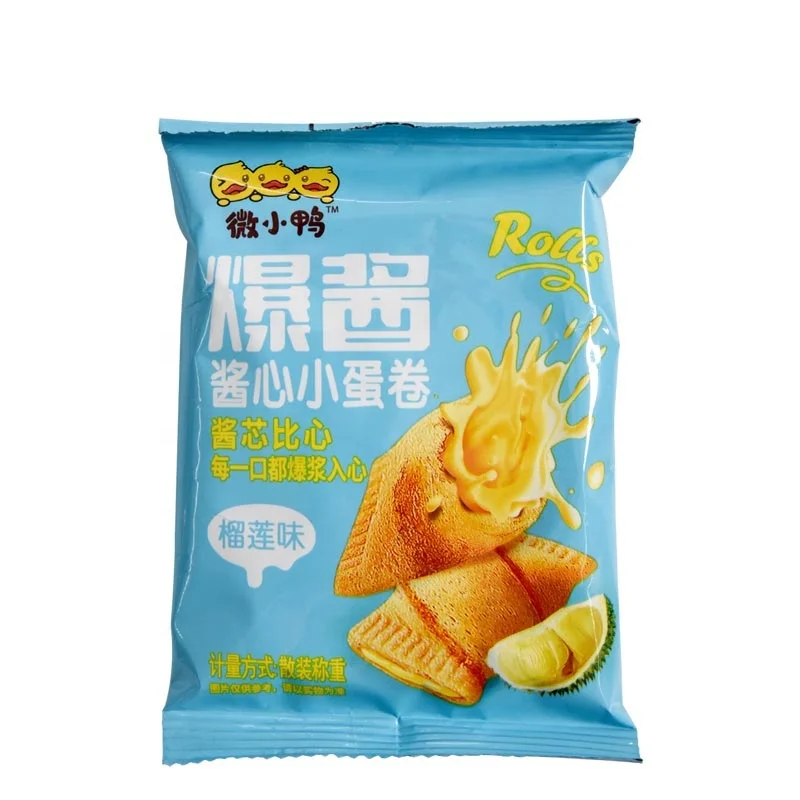 New durian flavor crisp wafer cream crakers durian flavor creamy sandwich crackers biscuits