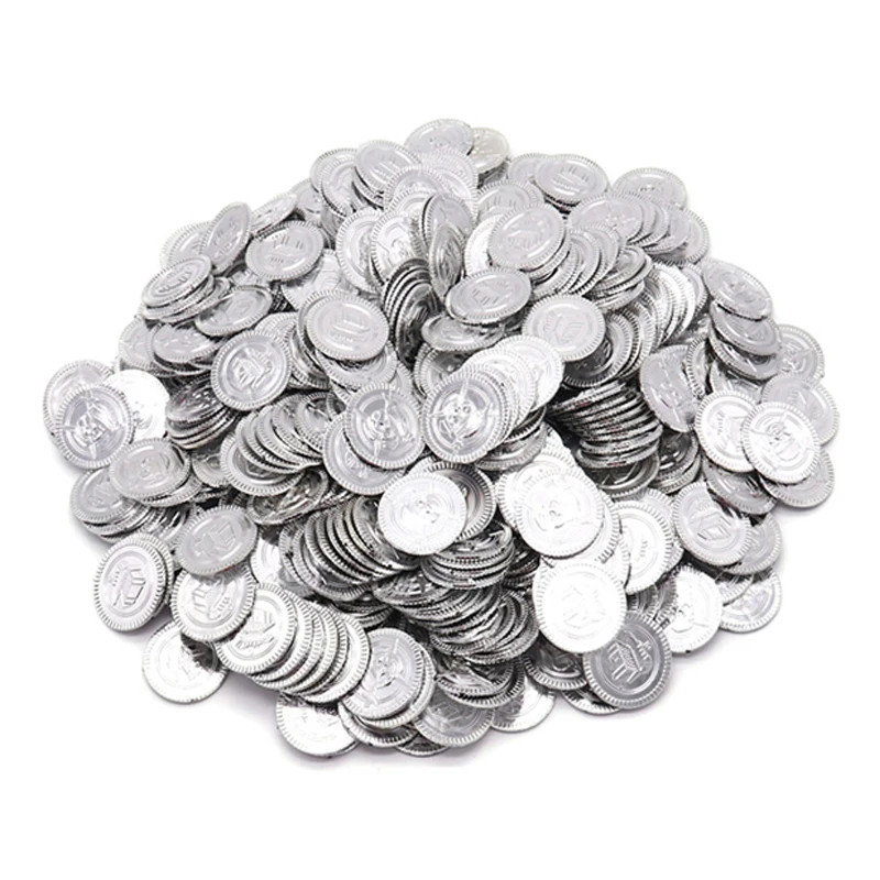 Plastic Pirate Gold Coin Game Coins Pirate Treasure Hunt Treasure, Kids Toys Party Props Decoration Party Gift Lucky Draw Game