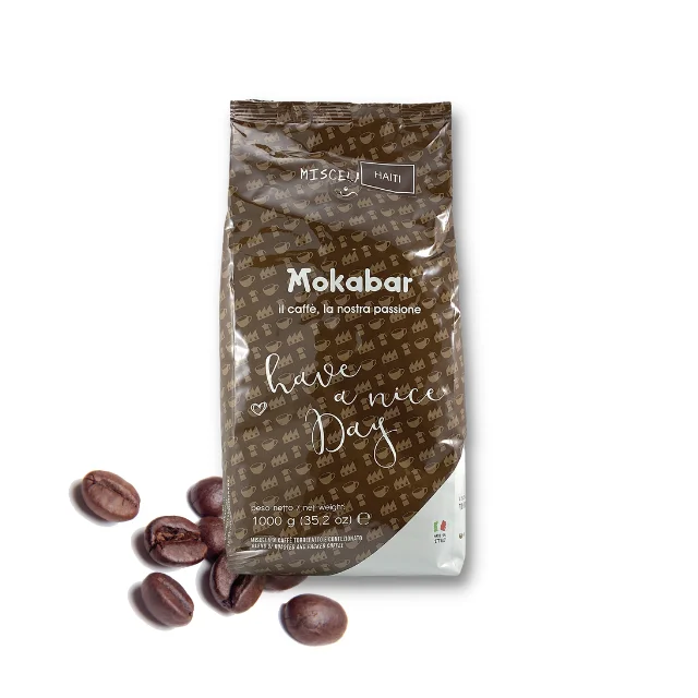 High quality MOKABAR Italian Roasted Coffee Beans Best Quality Robusta 50% Arabica 50% for Long Coffee