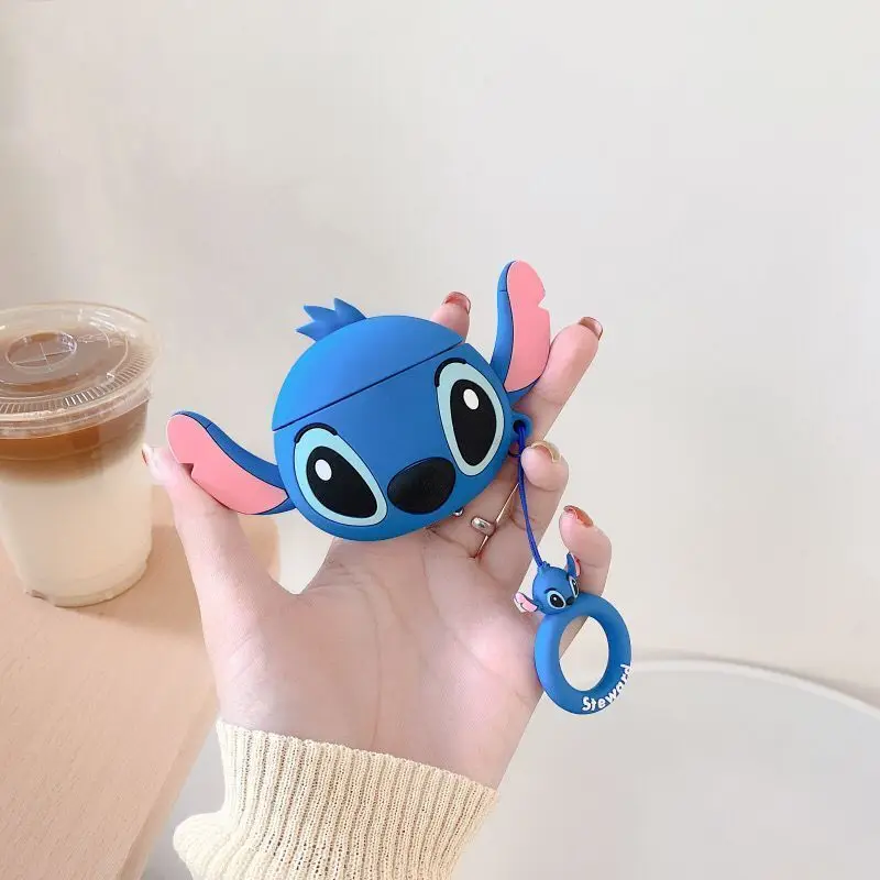 Cute Cartoon Airpods Case 3D Coated Professional Protective Hook Earphone Case For Airpod Series