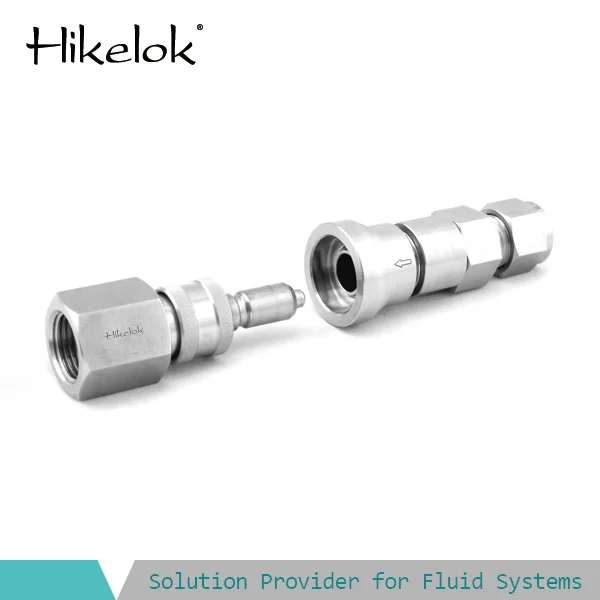 Double End Shut-off Coupling Stainless Steel 316 NPT to Ferrule Tube Fittings Fuel Quick Connector