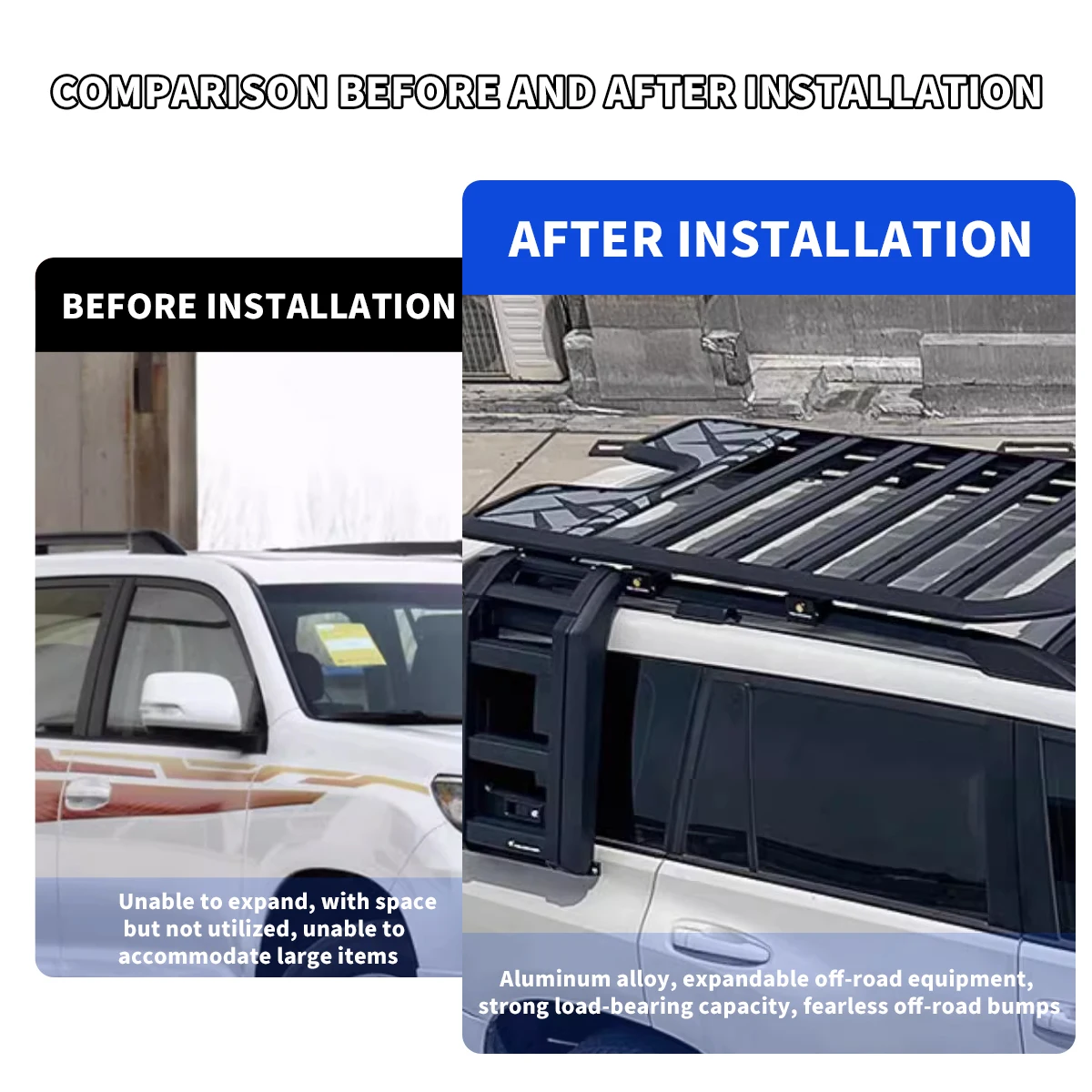 Ford Explorer  Modified roof platform luggage rack side climbing ladder mecha hanging net expansion rack
