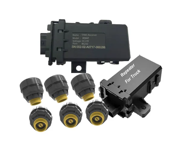 11.8mm external sensor tpms for mining truck rs232 tpms tire pressure monitoring system for 6 tires
