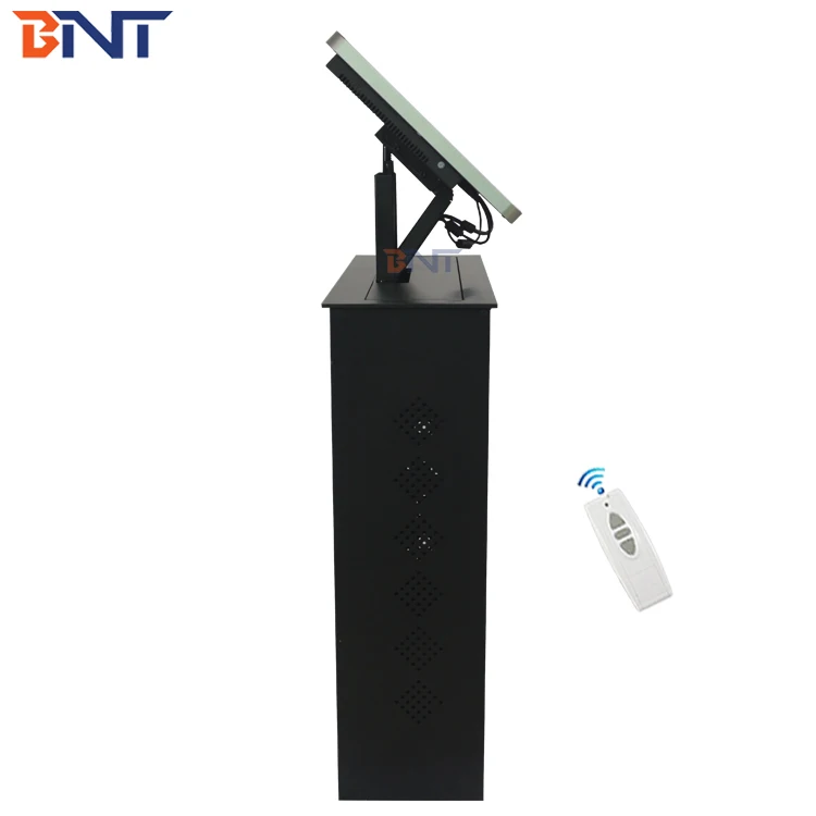 Conference Desktop Retractable Computer LCD Monitor Motorized Lifting Mechanism with Remote Control