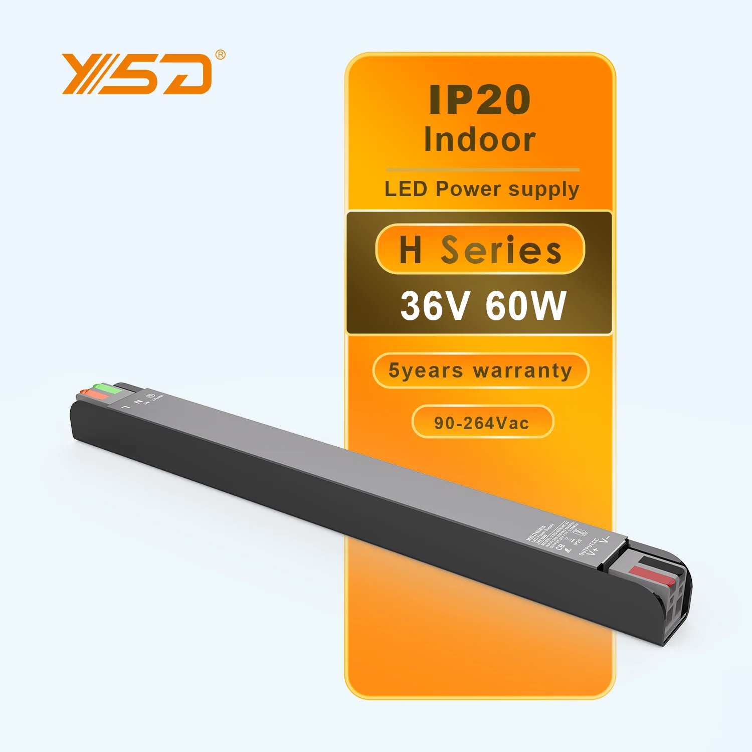 YanShuoDa H серии 60 Вт импульсный источник питания YSD 12 В 24 48 IP20 светодиодный ультратонкий