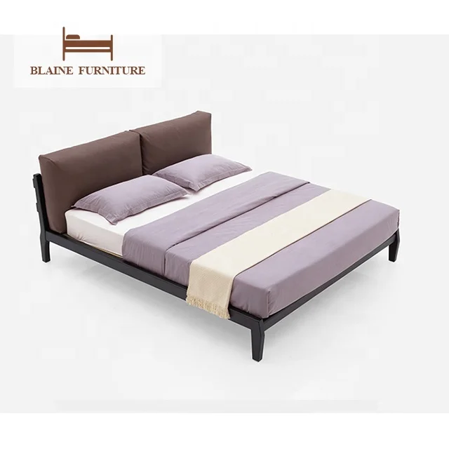 New Model Upholstery Master Bedroom Linen Fabric Headboard Modern Double Bed Upholstered King Size Bed