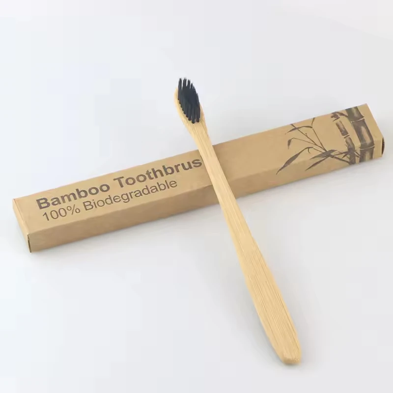 Hot Selling Customized Logo Bamboo Toothbrushes Eco Friendly Biogradble Bamboo Toothbrush For Hotel