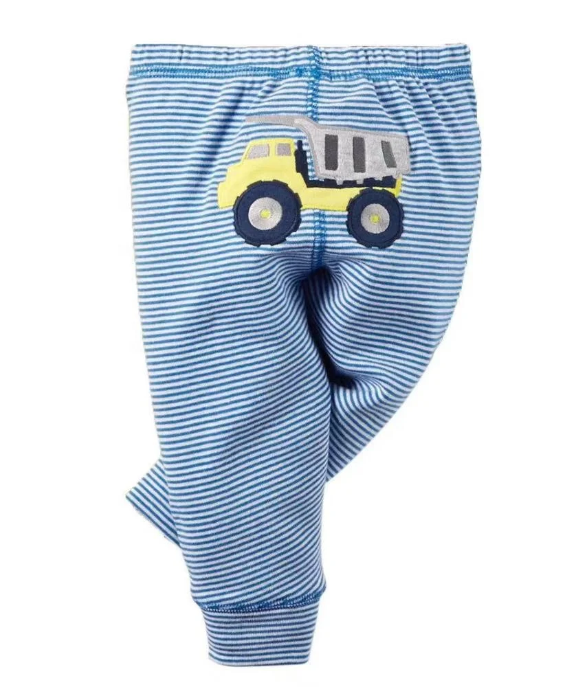 New Design Baby long trousers animal design embroidered Infant PP pants baby cotton