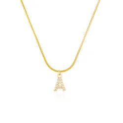 DAIHE Personalized Letter Pendant Fashion Jewelry Snake Chain Clavicle Chain Necklace Kolye