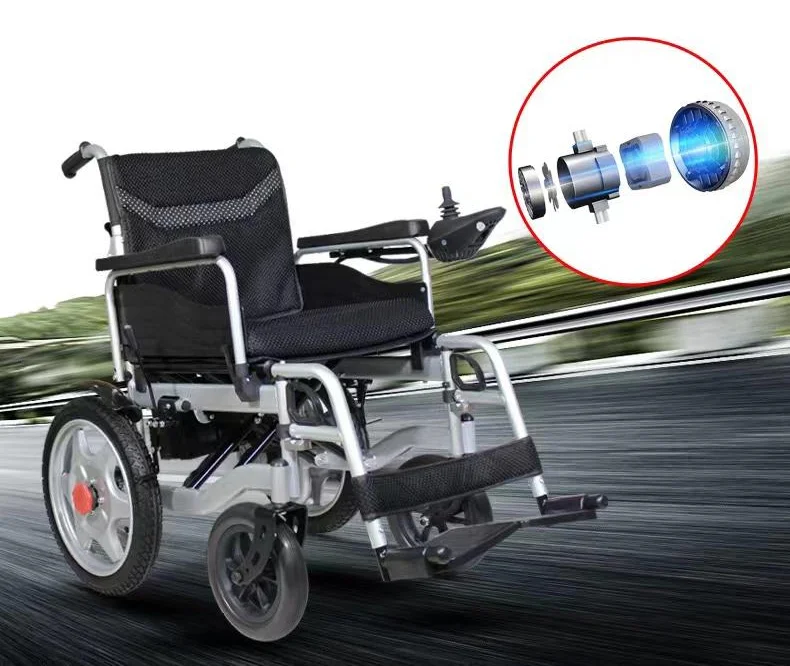 Excellent Lightest acid-lead  Battery Electric Wheel Chair Lightweight Portable Foldable Electric wheelchair with Long Distance