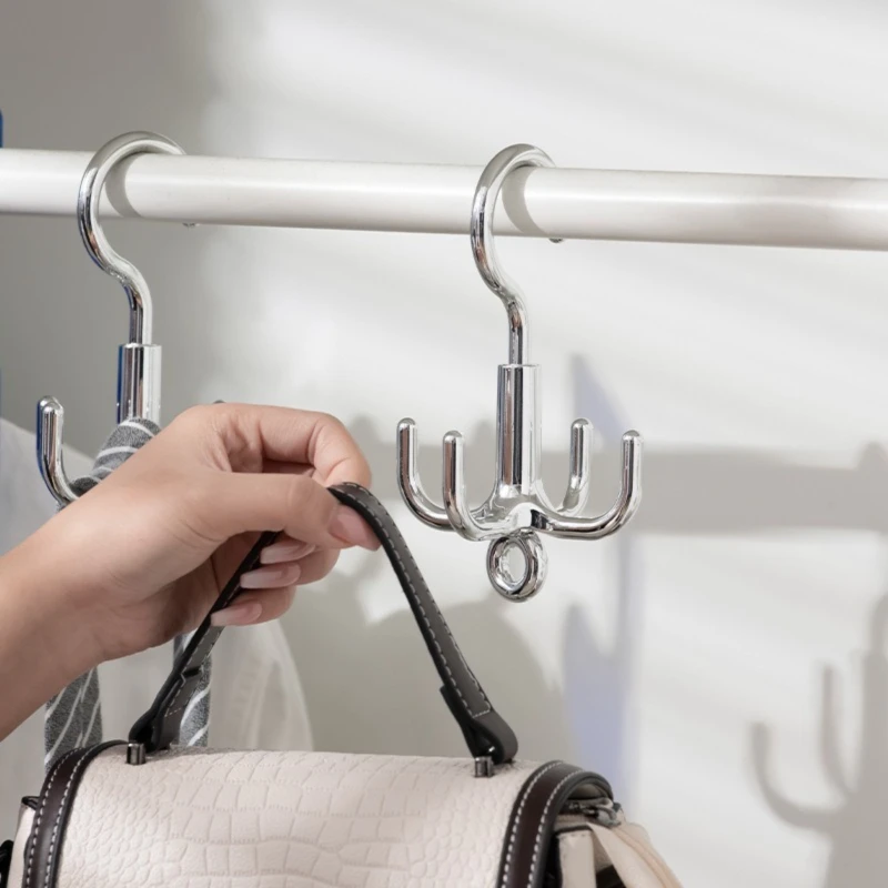 Swivel hook multifunctional home wardrobe storage hat bag bag belt creative hook stand