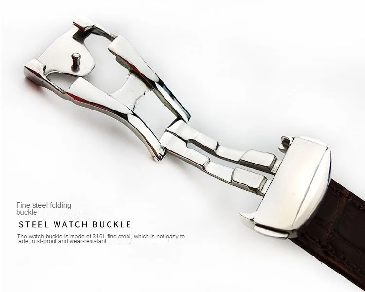 Wholesales Top Layer Cowhide Straps Butterfly Buckle Genuine Leather Watchstraps Watch Bands For Omega Seamaster 18 20 22mm