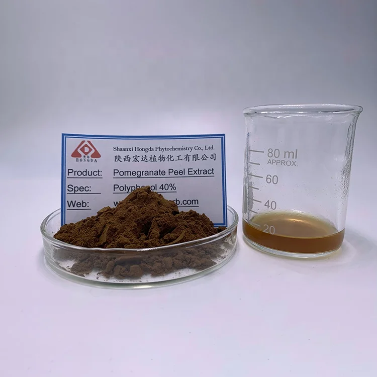 Natural Pomegranate Peel Extract 40% Ellagic Acid 90% Polyphenol Pomegranate Peel Extract Powder Ellagic Acid