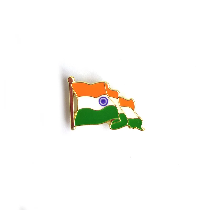 India waving flag lapel pin, good quality enamel epoxy mens suits brooch pin