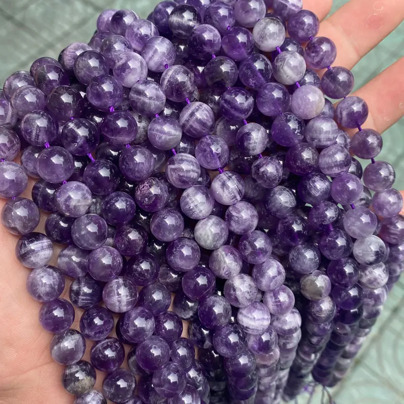 High Quality Natural Stone Beads Dream Purple Amethyst Beads Round Loose Gemstone Beads For DIY Amethyst Stone Bracelet