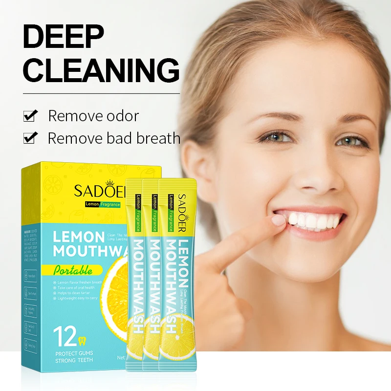 OEM SADOER private label mint peach lemon fragrance travel size oral care teeth whitening custom mouthwash