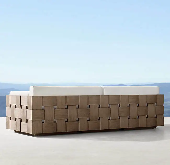 Sun Poolside Daybed Outdoor Furniture Garden Sofas Sets Patio Teak Wooden High End Modern Sofa Set Heavy Duty Outdoor Furniture