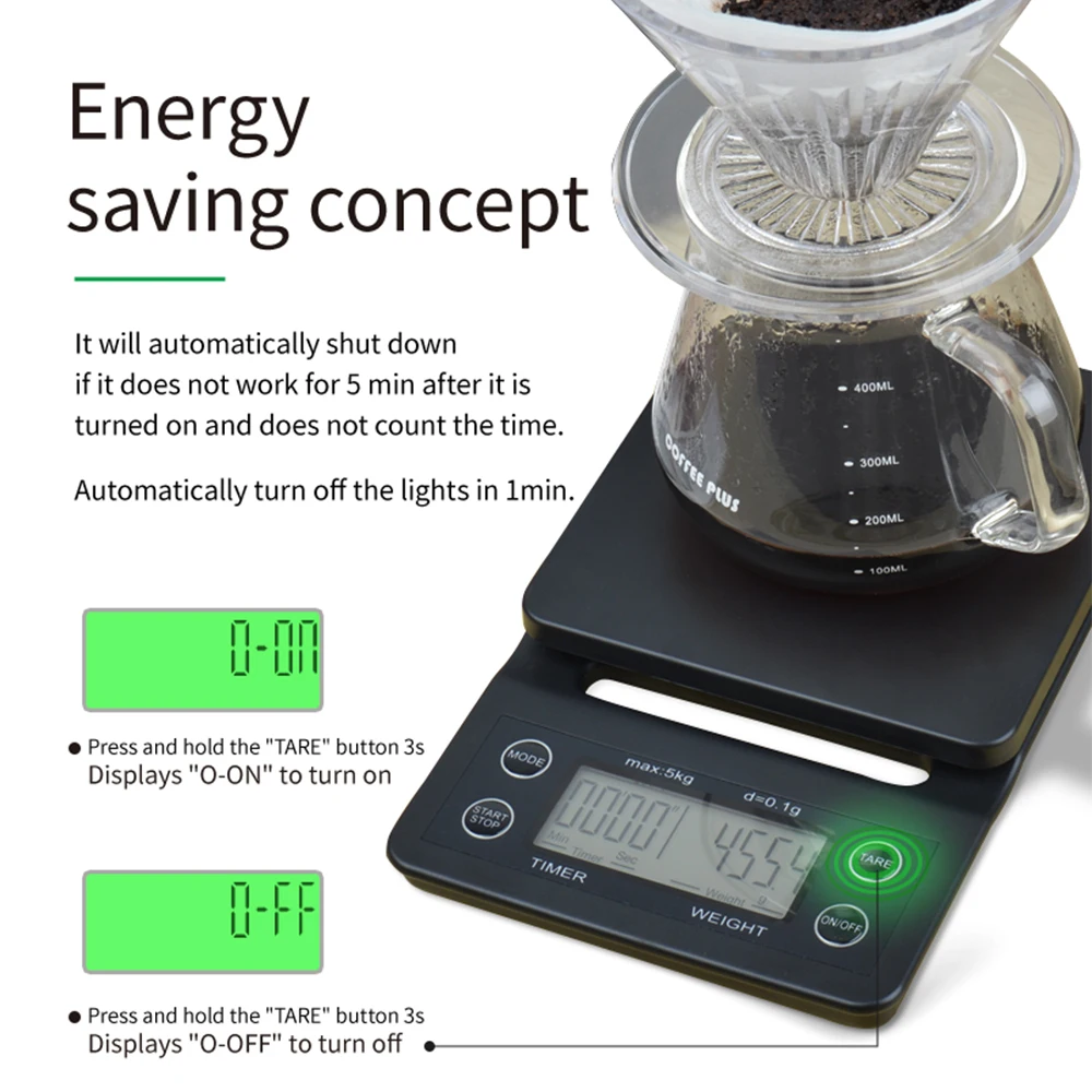 5kg 0.1g Wholesale Electronic Kitchen Precise Mini Digital Weight Espresso Coffee Scale with Timer