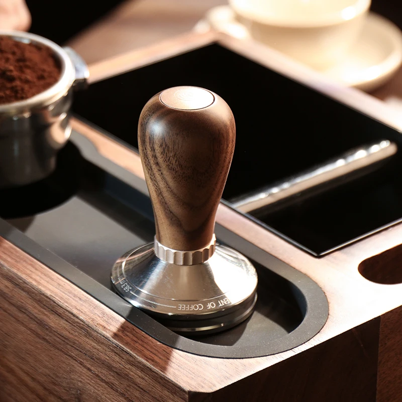 zeroHero Thunder Custom Wood Handle 304 Stainless Steel 58mm Coffee Press Espresso Coffee Tamper