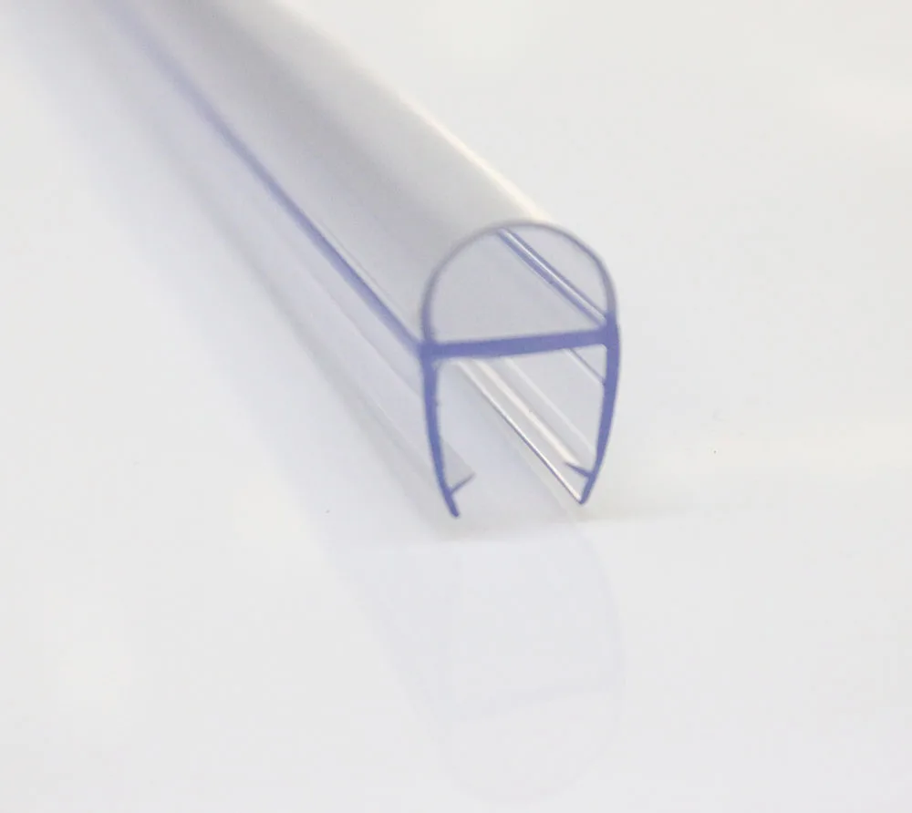 Bathroom Products PVC Plastic Sealing Clear Blue for Sliding Door Waterproof Bathroom Seal Strip