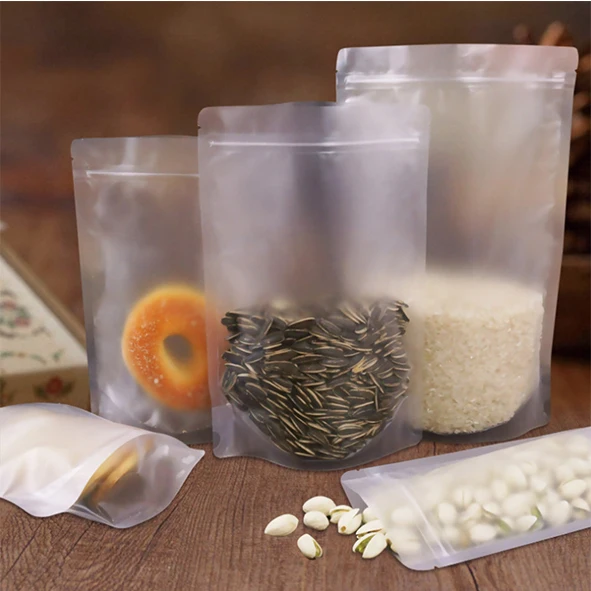 Low MOQ Custom Printing Food Grade Recloseable Frosted Stand Up Zipper Bags For Snack Coffee Tea Packing