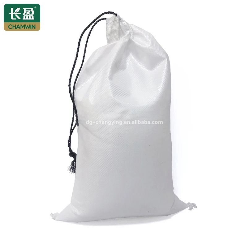 Free sample pp 25kg & 50kg packing plastic drawstring flour sack bags for sale