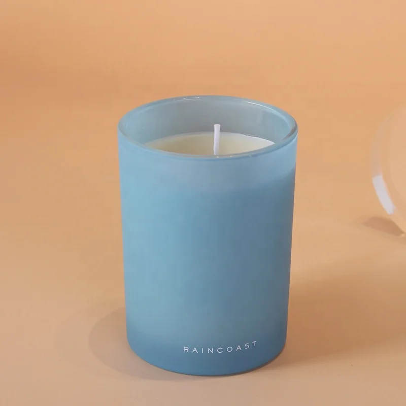 RAINCOAST Low MOQ Tinted Glass Jar Candles Luxury 240g Soy Wax Candle
