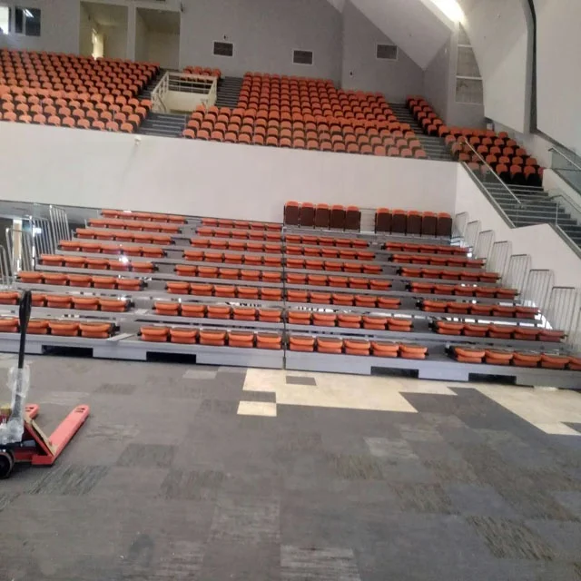 Movable indoor electric telescopic grandstand with soft armchair