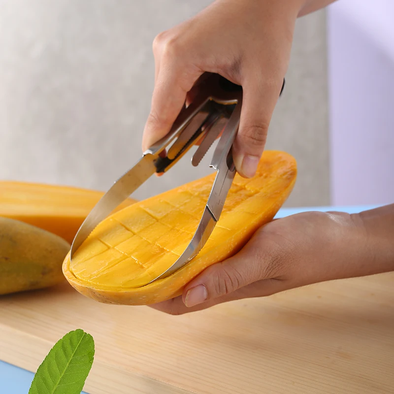 Mango Peeling Separator Pawpaw Digging Stainless Steel Peeler Manual Mango Slicer vegetable fruit cutter