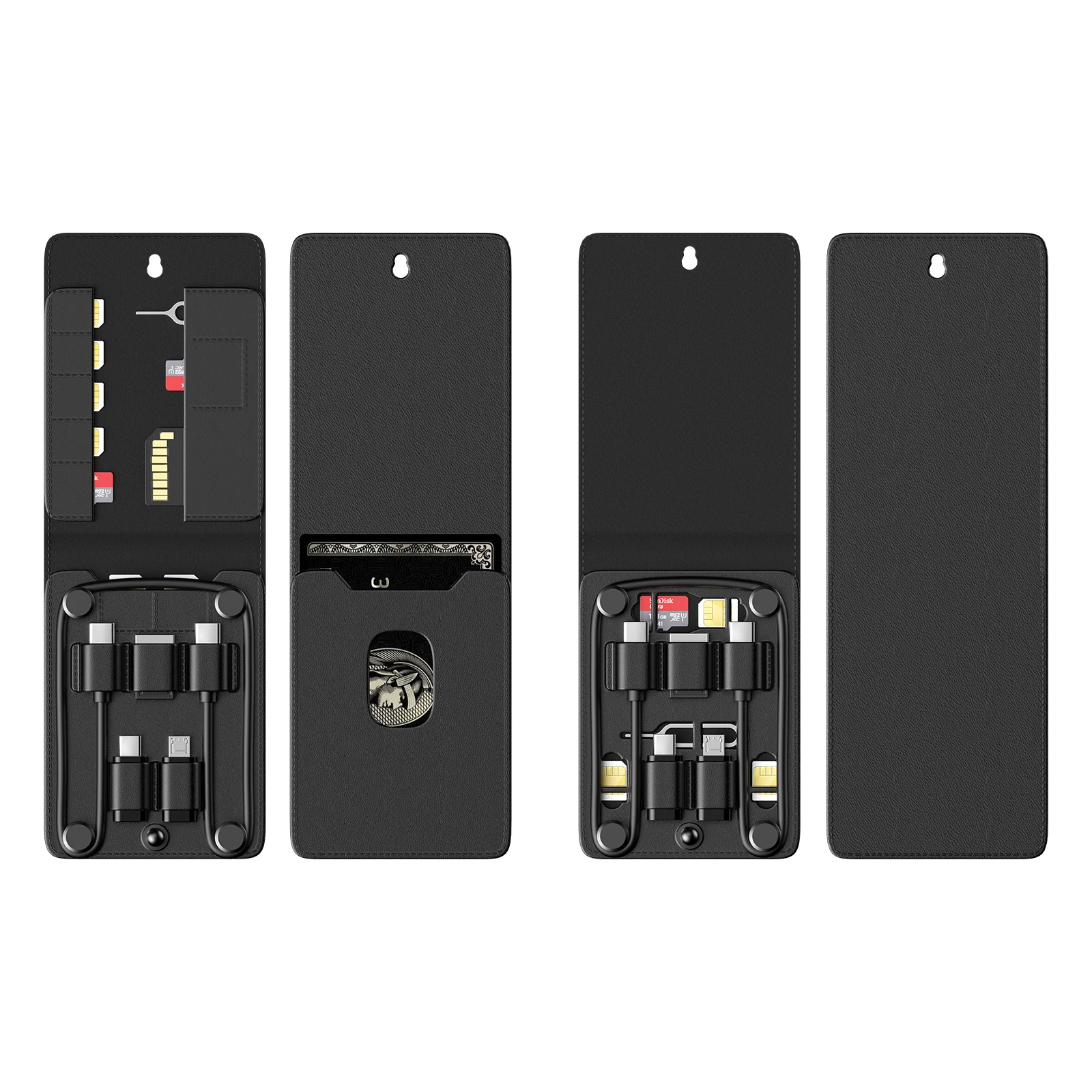 Wholesale BZ01 waterproof portable cable storage box kit PU with eject pin fast charging data transfer cables for business gift