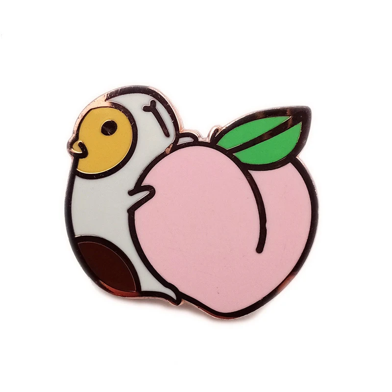 Manufacture Metal Lapel Pins For Clothes/no Minimum Custom Personalized Logo Peach pin  Hard Enamel Pins Badge