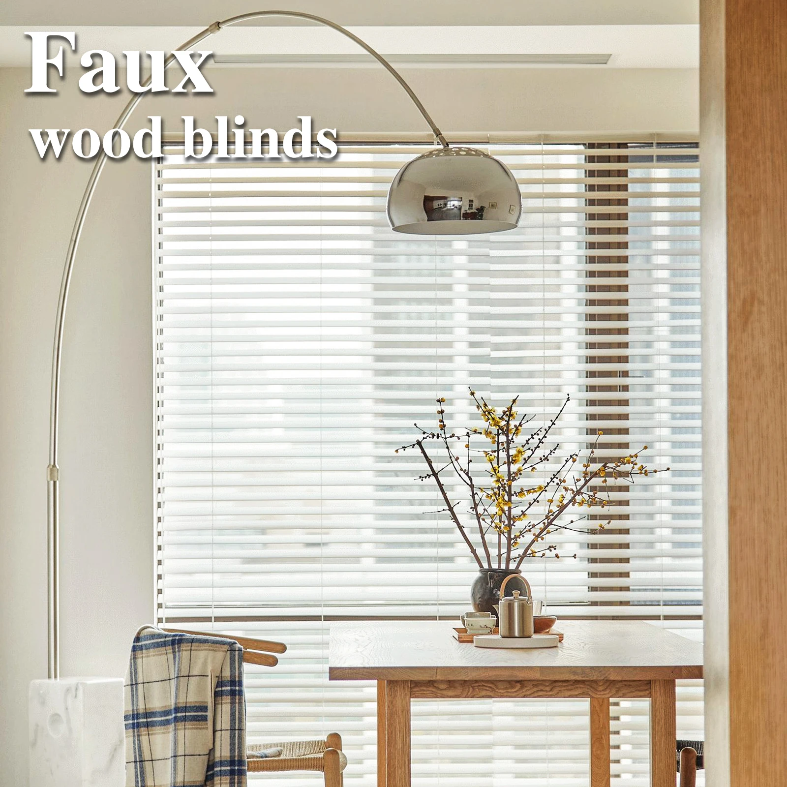 2-Inch Cordless Wood Faux Venetian Blinds Manual