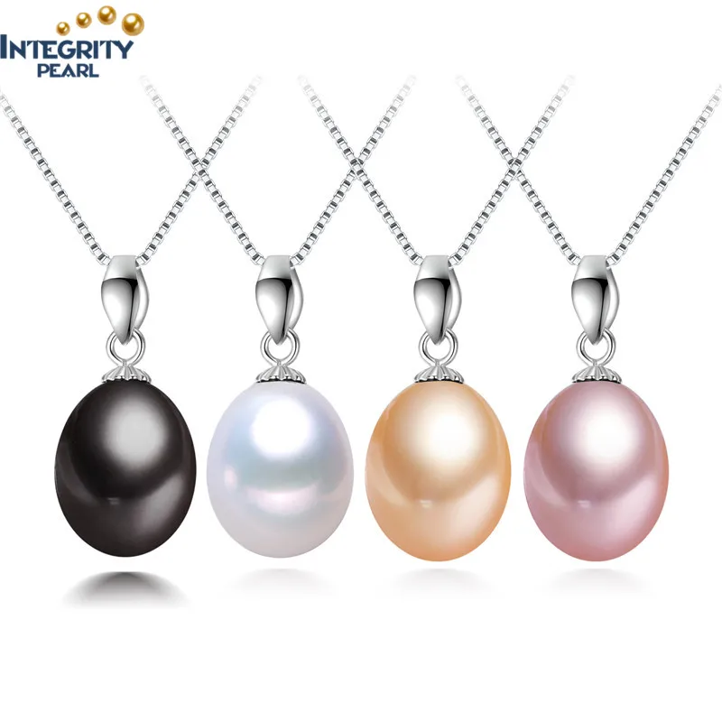 latest design 925 sterling silver necklace genuine cultured real teardrop fresh water natural freshwater pearl pendant necklace