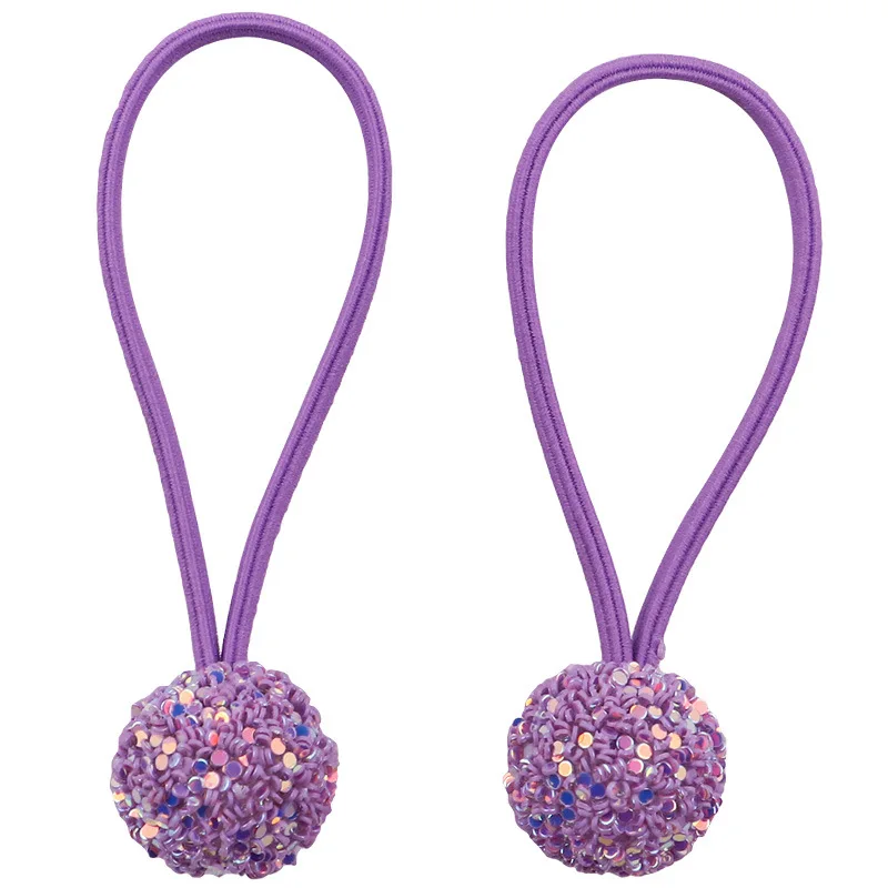 Детская эластичная лента для волос с блестками и помпоном