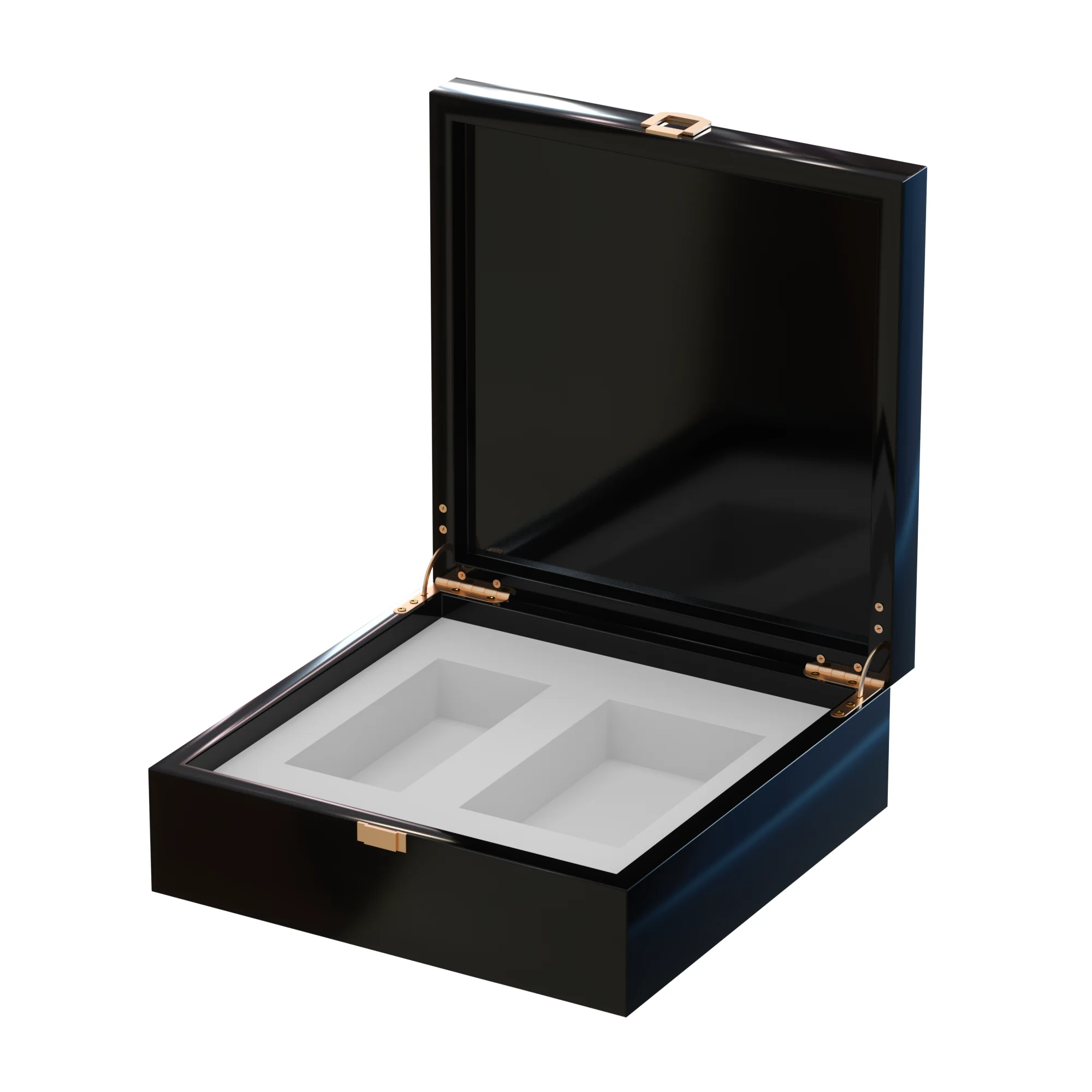 Custom Logo Glass Wooden Boxes Piano Lacquer Wine Box for Perfume Gift Packing Luxury Personalized Jewelry Black Gift Wood Box