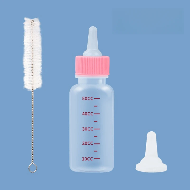 OEM Kitten Nursing Bottle  Kits Replacement Nipple Pet Feeding Bottle Set Pet Feeding milk Bottle kit for Rabbits, Small Animals