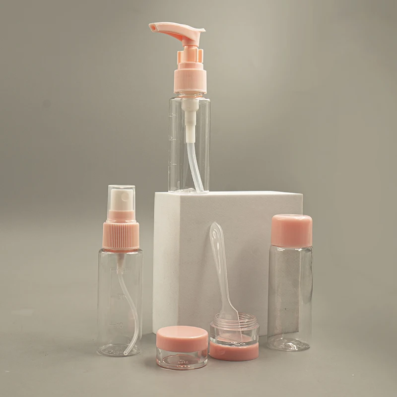 6 in 1 Sprayer with bottle personal care empty cosmetic packaging skin care bottle set with 6 in1