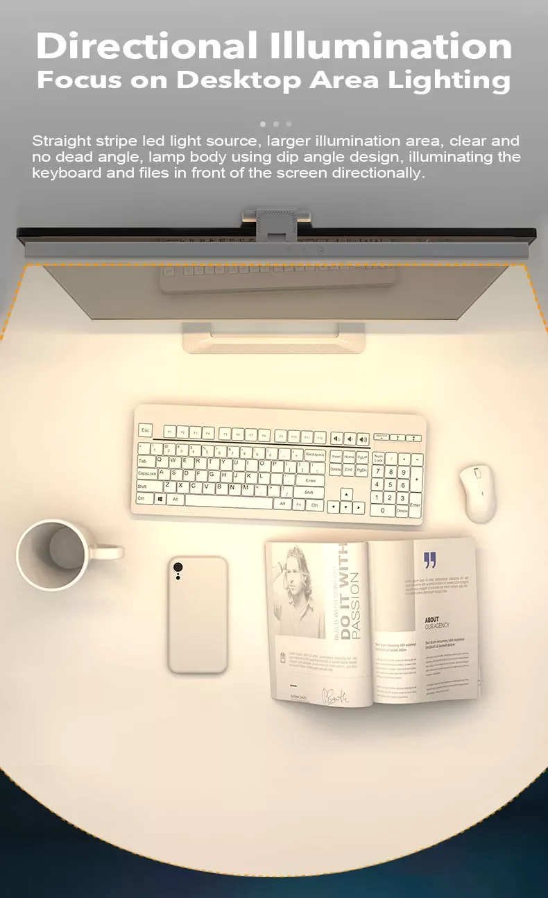 Lumiere decran dordinateur avec retroeclairage Ameliorer lexperience de jeu et la concentration au travail Screenbar Suspension