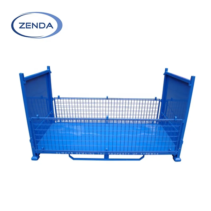 Low Price 4-way Fork Type Double Faced Heavy Duty Stackable Steel Storage Box Scaffolding Stillage Pallet Cage For