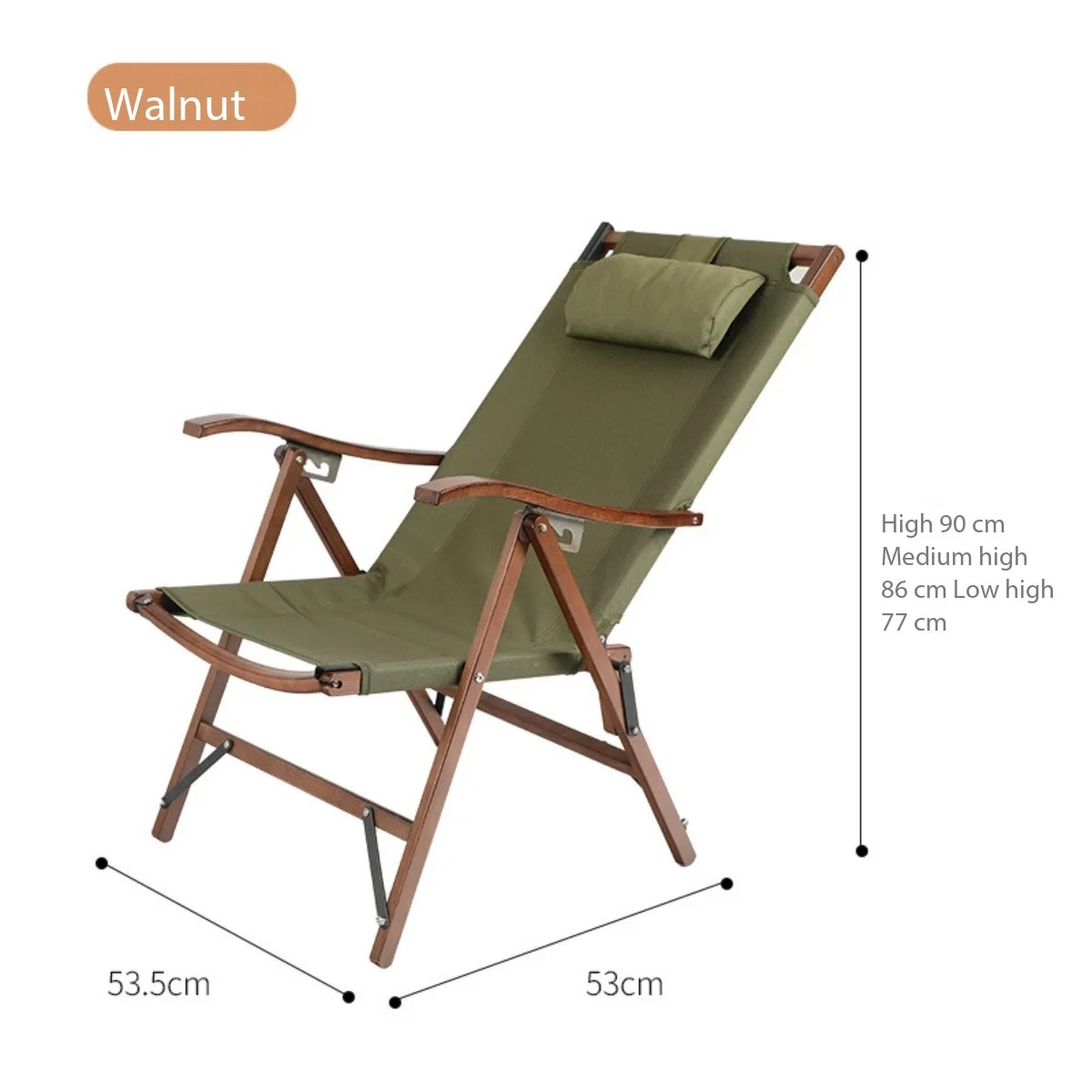 New hot selling outdoor foldable lunch break lounge chair with pillow adjustable lazy portable solid wood reclining chair