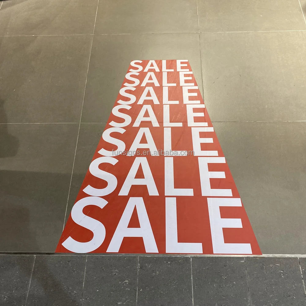 Custom Self Adhesive Large Size Advertising Indoor Outdoor Floor Vinyl Decal Sticker