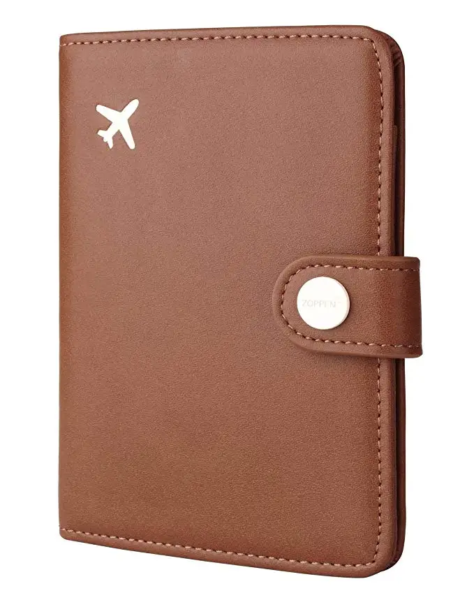 
Leather slim RFID Minimalist Secure Blocking Cover Id Card Case passport holder 