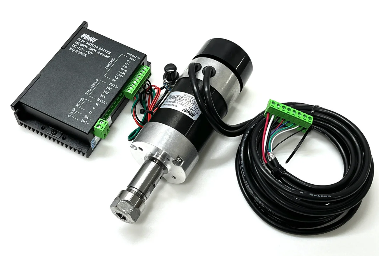 500W Air-Cooled Spindle Motor Mach3 ER11 DC48V 0.55NM Power Governor CNC PCB