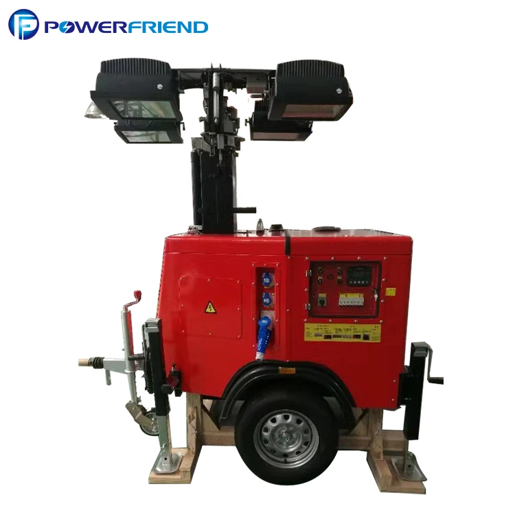 Ручная 9 метровая высокая мачта Mobile 4000 Вт 4*110,000lm Light Tower Rplt6000